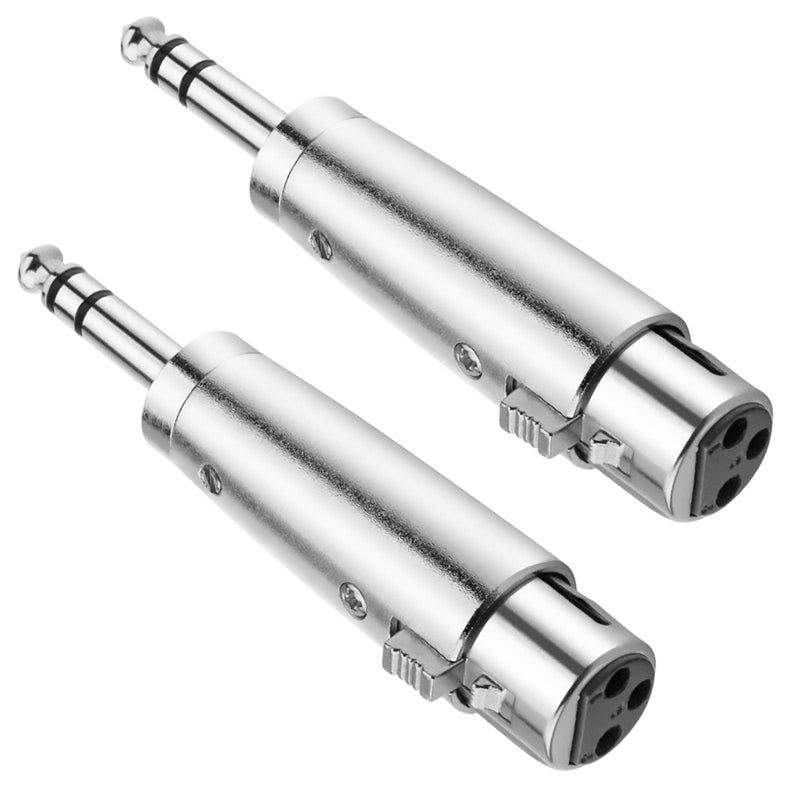 JOMLEY XLR Female to 1/4" TRS Adapter, Balanced XLR Female to 1/4 Inch TRS Stereo Jack Plug Cable Adapter - 2 Pack - Image 1